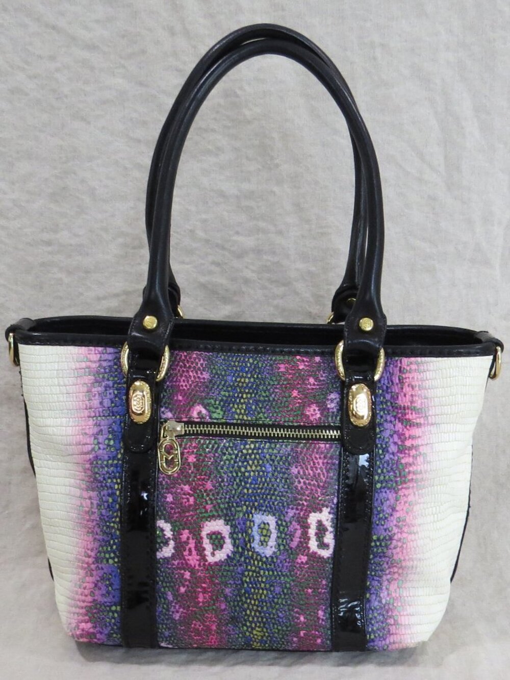 Marino Orlando Python Embossed Italian Cow Leather Shoulder Hand Bag